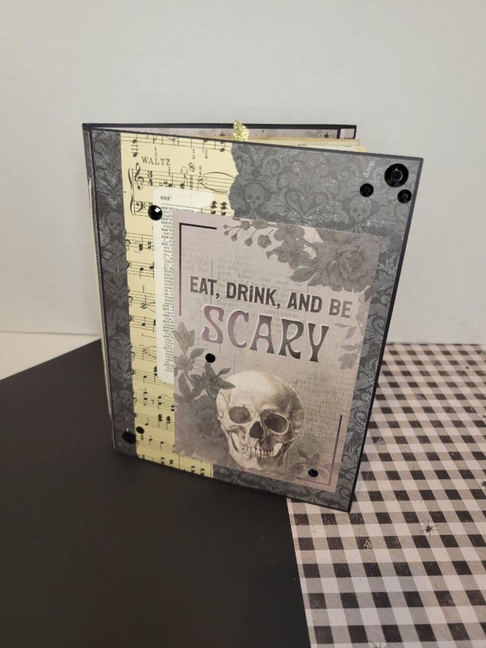 Halloween Junk Journal Folio Handmade with Spooky Victorian Style Ephemera